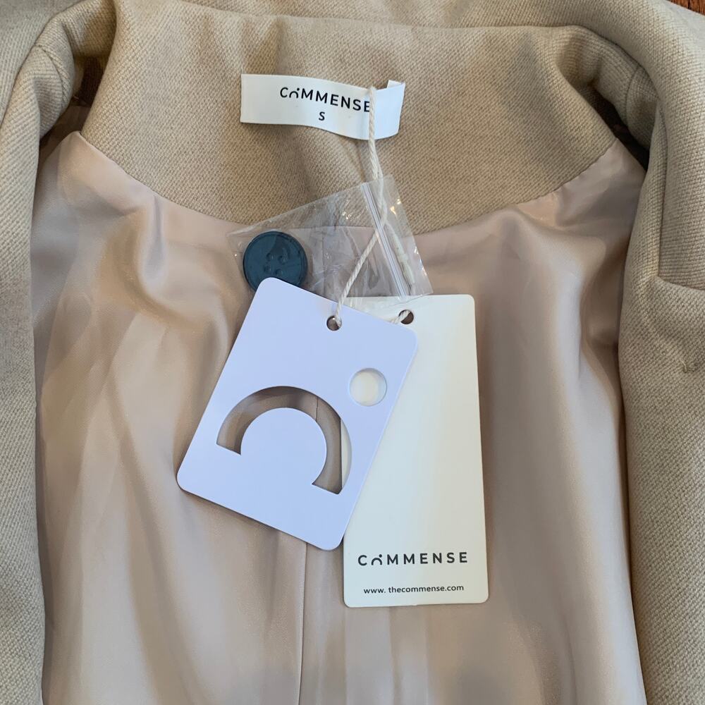 BNWT Commense Button-up Coat Jacket | Beige Khaki | Size Small - Picture 10 of 11